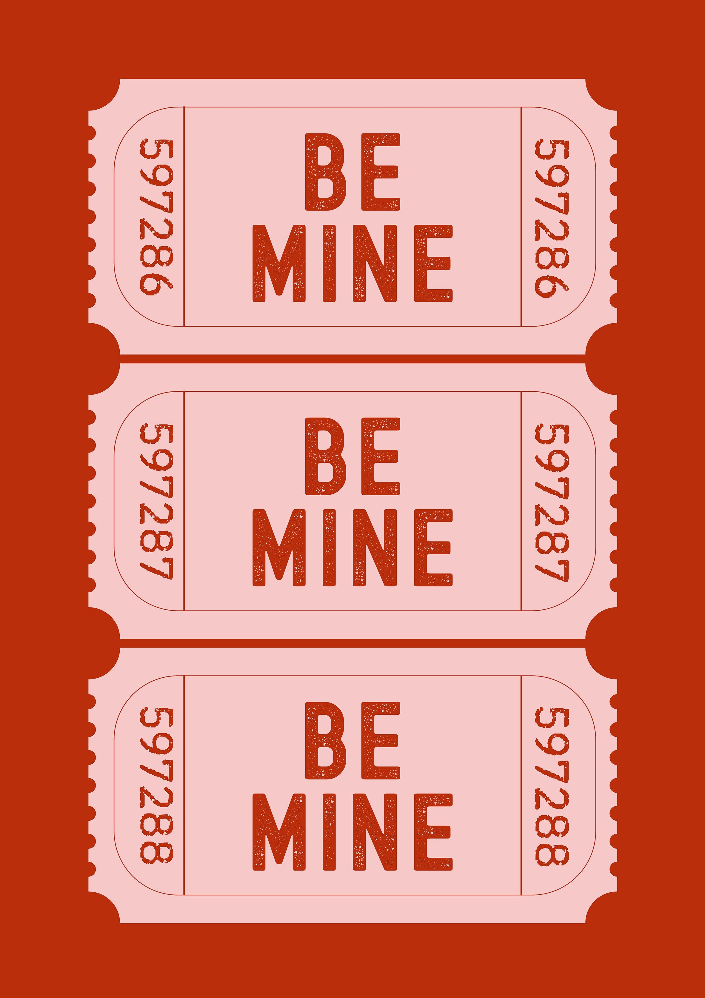 Be Mine Ticket metal poster artwork